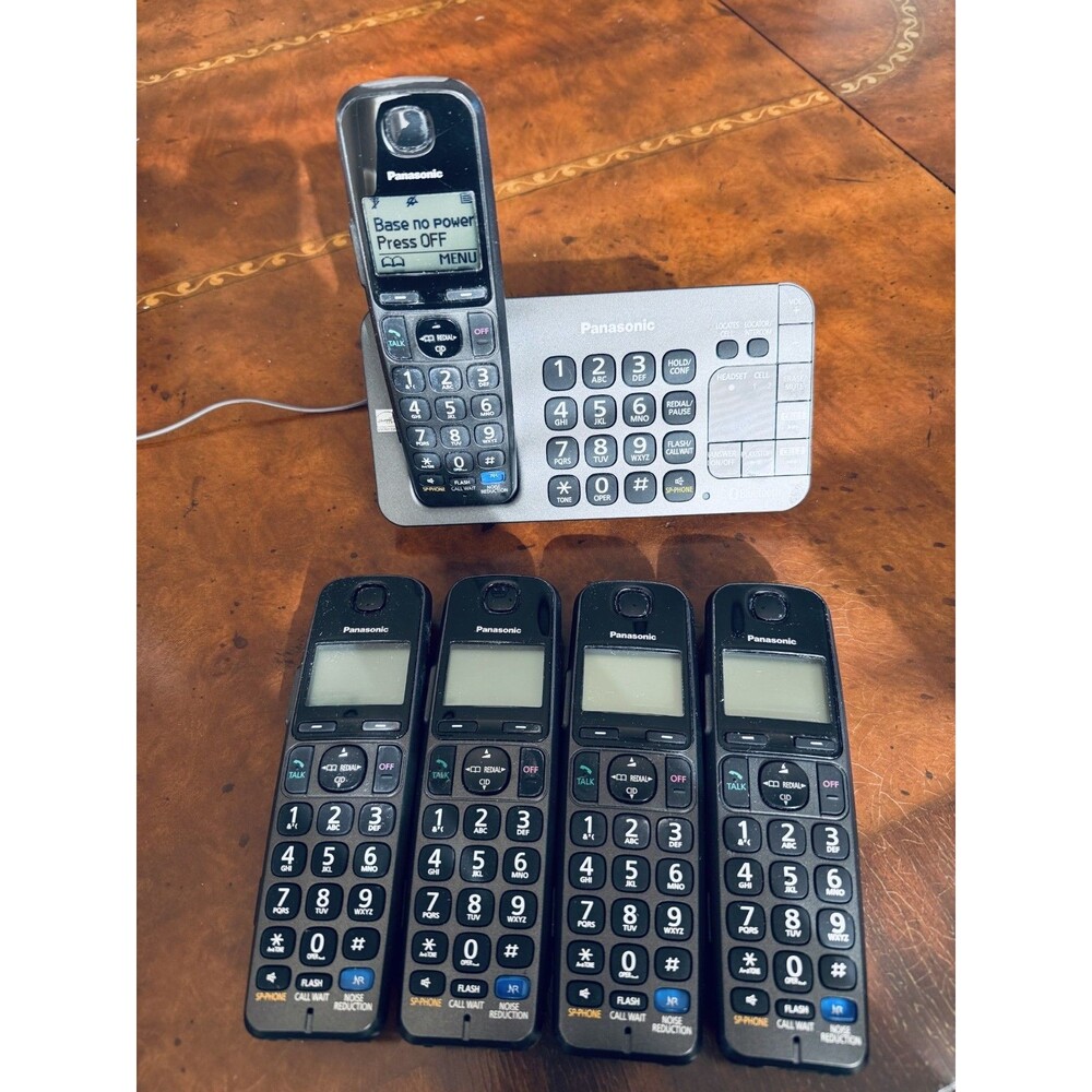 PANASONIC KX-TGE 270 Bluetooth Phone System 5 Phones Chargers Answering Intercom
